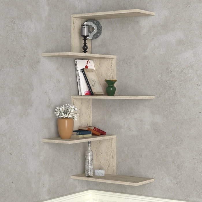 Hanah Home Caniko Estantería de Pared Travertino